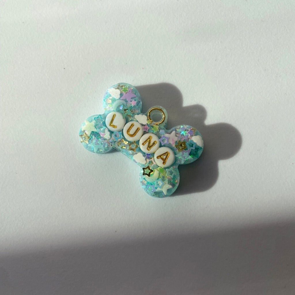 Soft Blue Sparkle Pet ID Tag