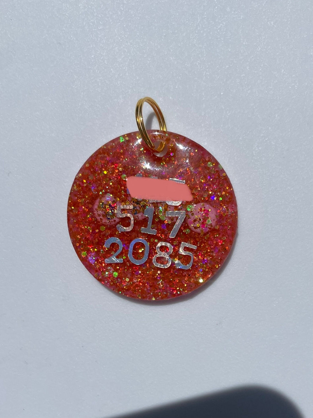 Pink Sparkle Pet ID Tag