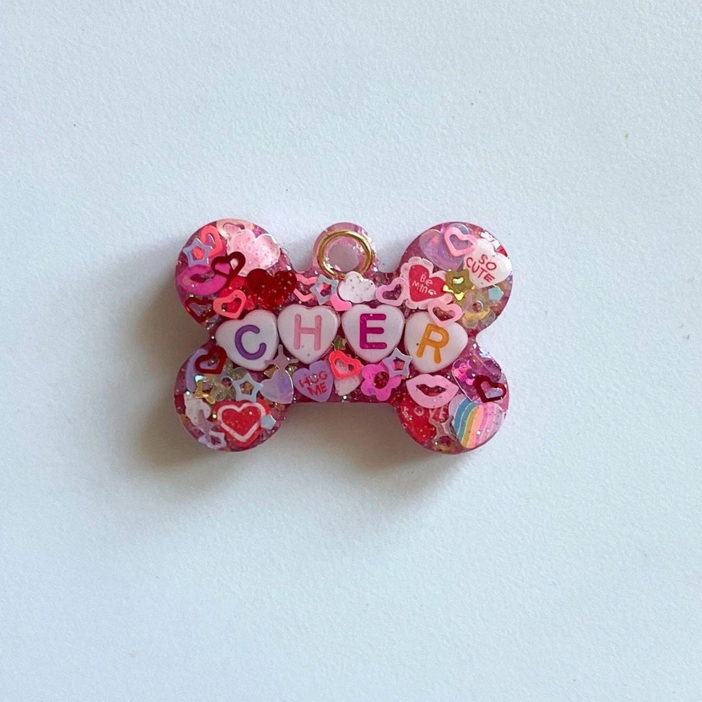 Valentine’s Day Sparkle Pet ID Tag