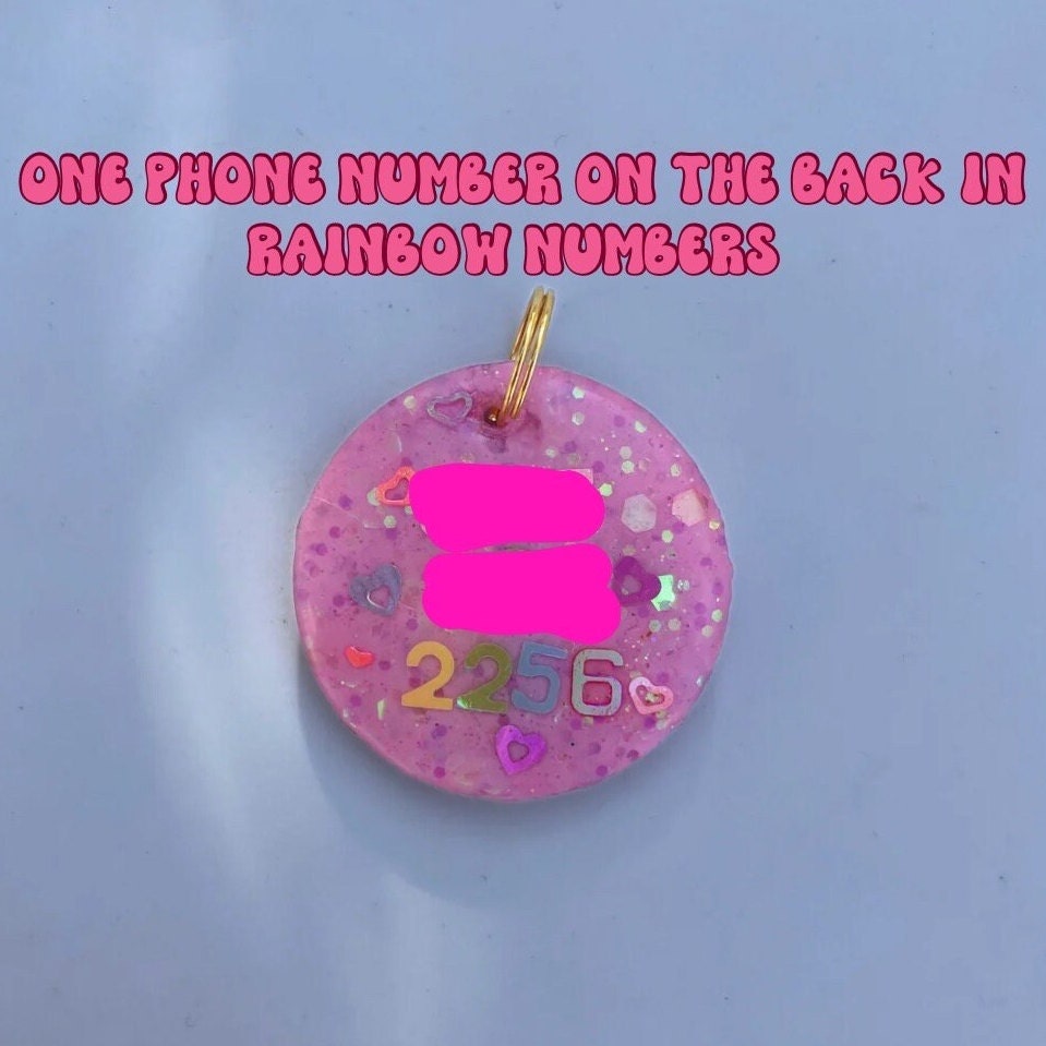 Soft Pink Sparkle Pet ID Tag