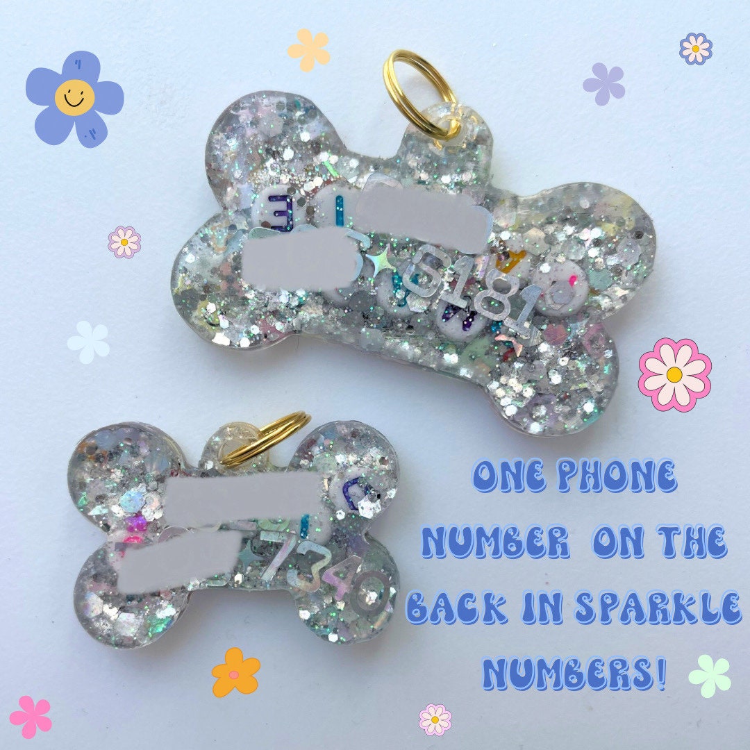 Soft Rainbow Sparkle Pet ID Tag