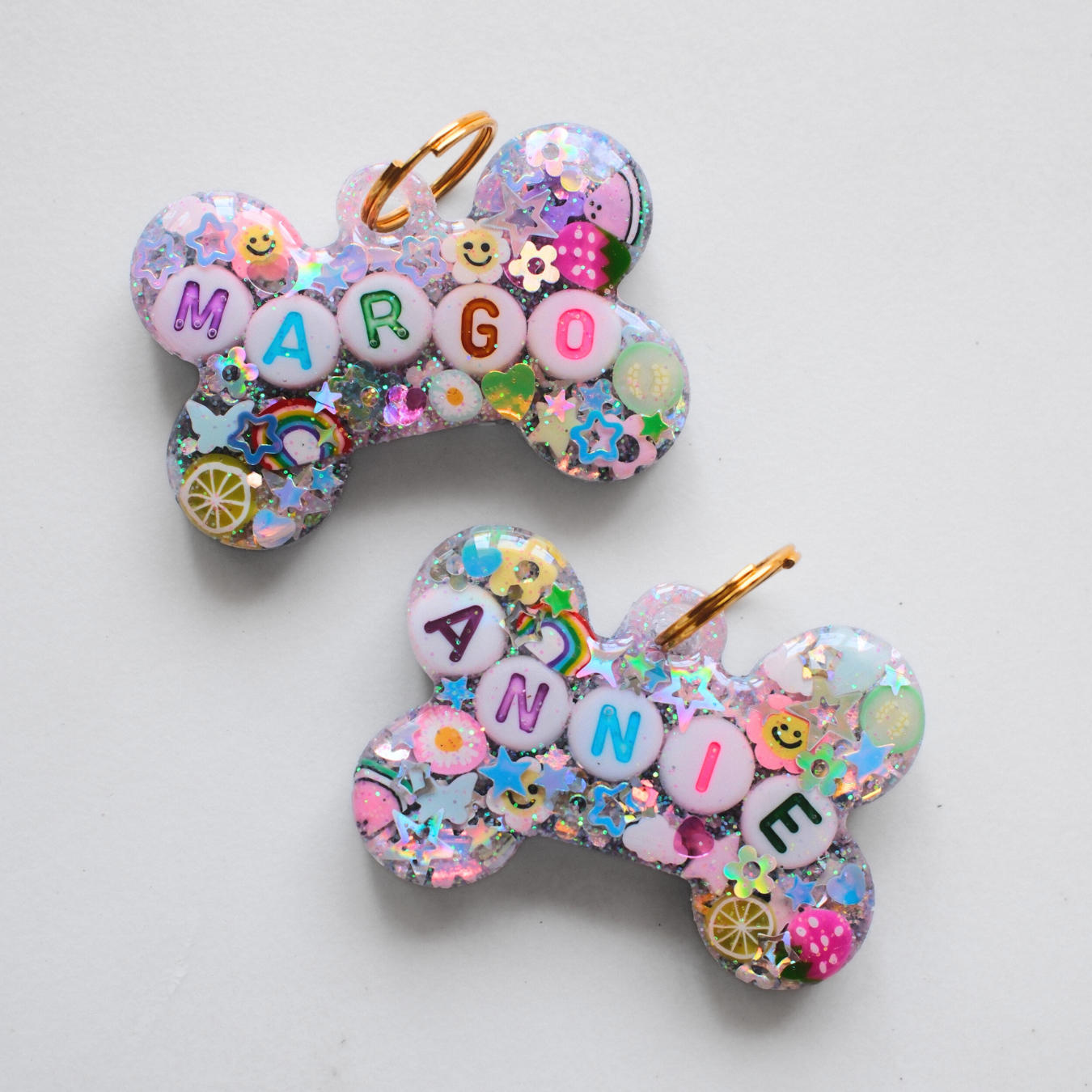 Soft Rainbow Sparkle Pet ID Tag