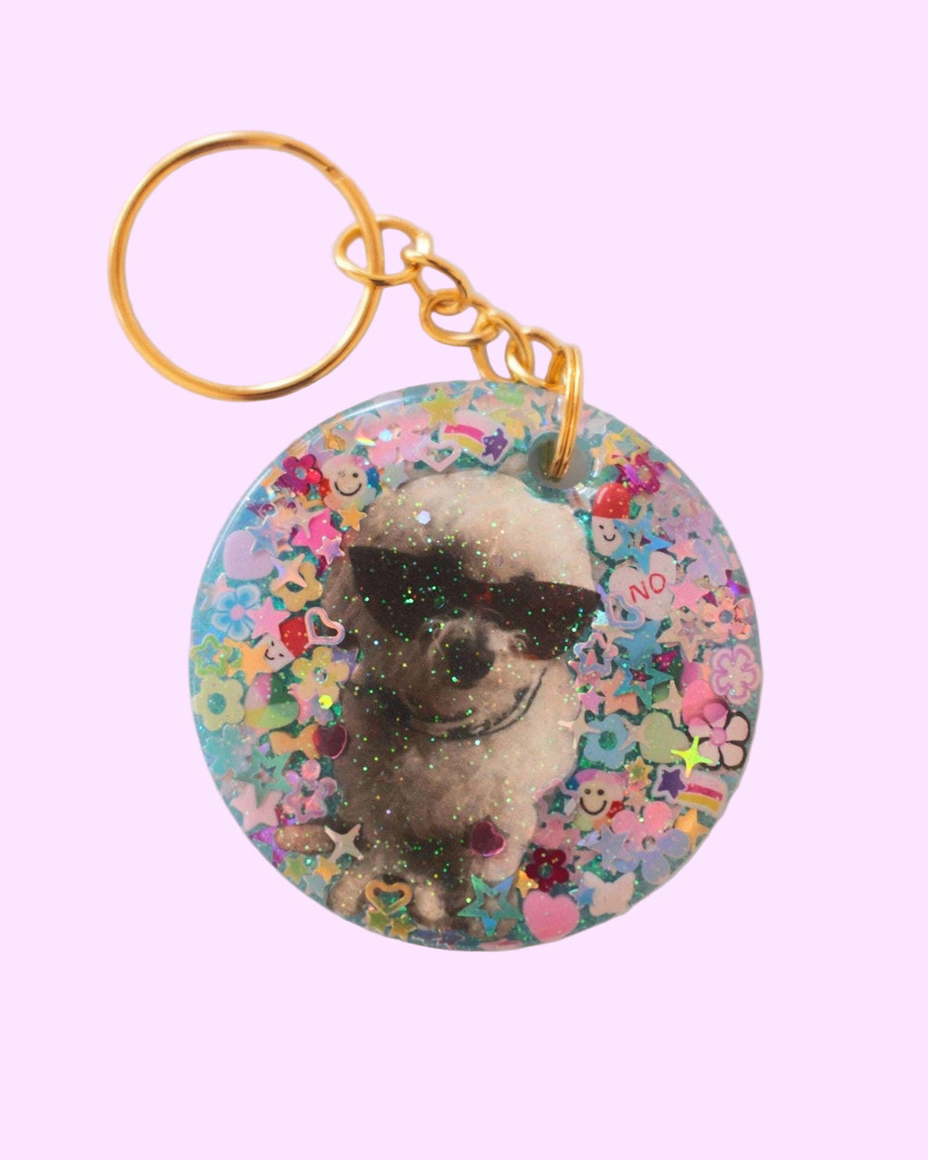 Custom Sparkle Photo Keychain: Personalized Glitter Resin Gift