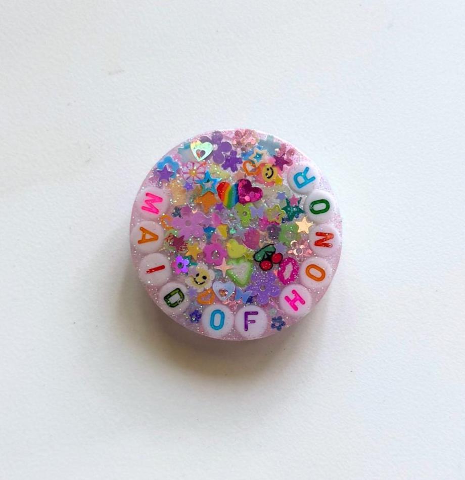 Bridal Party Sparkle Button : Bachelorette Sparkle Pin