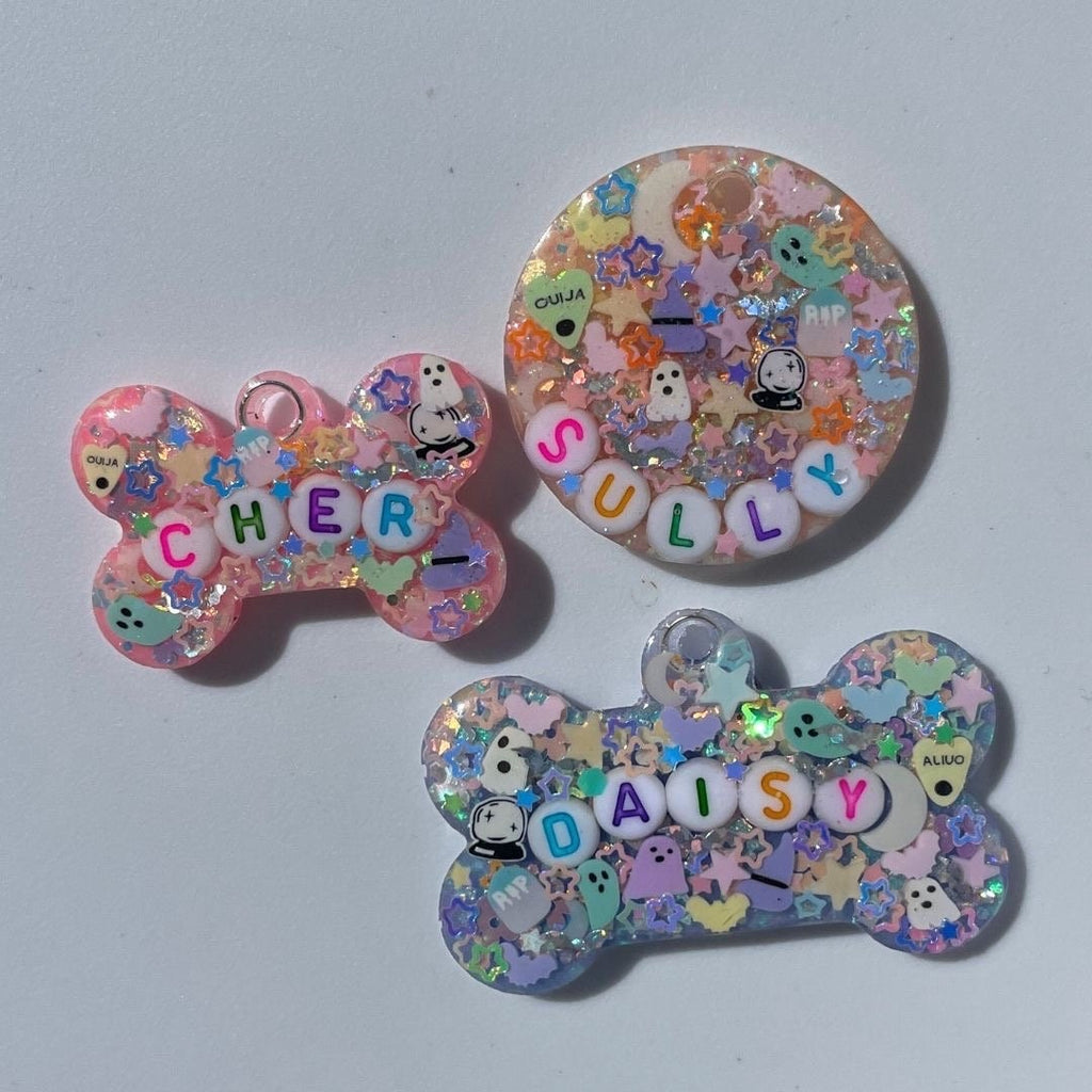 Soft Spooky Sparkle Pet ID Tag