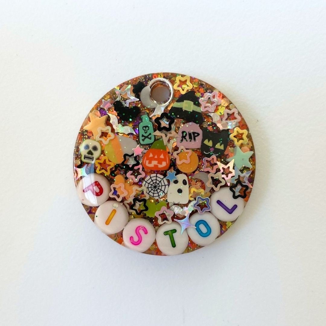 Dark Spooky Sparkle Pet ID Tag