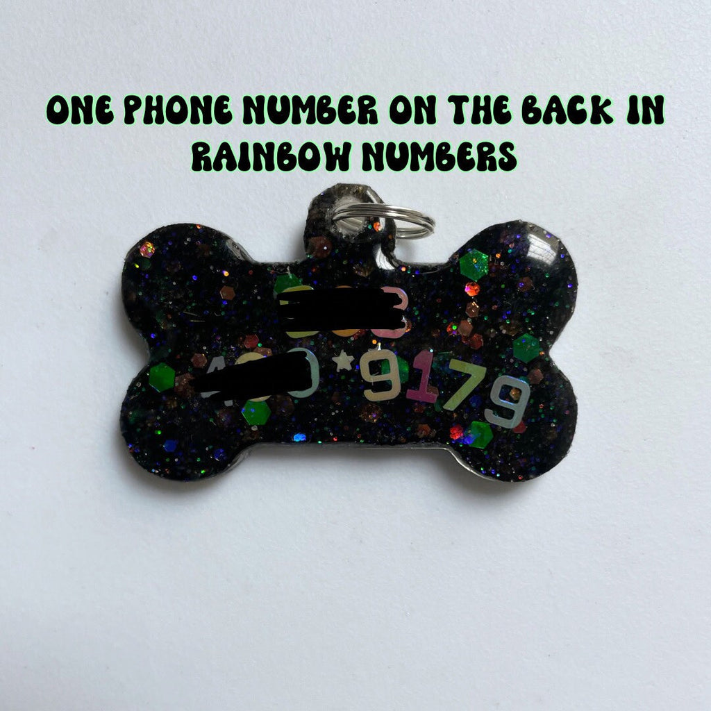 Space Sparkle Glow-in-the-Dark Pet ID Tag