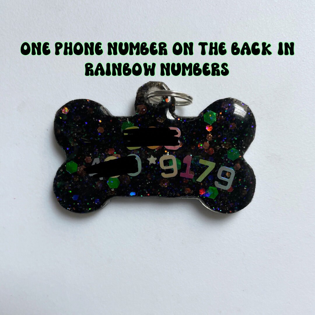 Space Sparkle Glow-in-the-Dark Pet ID Tag