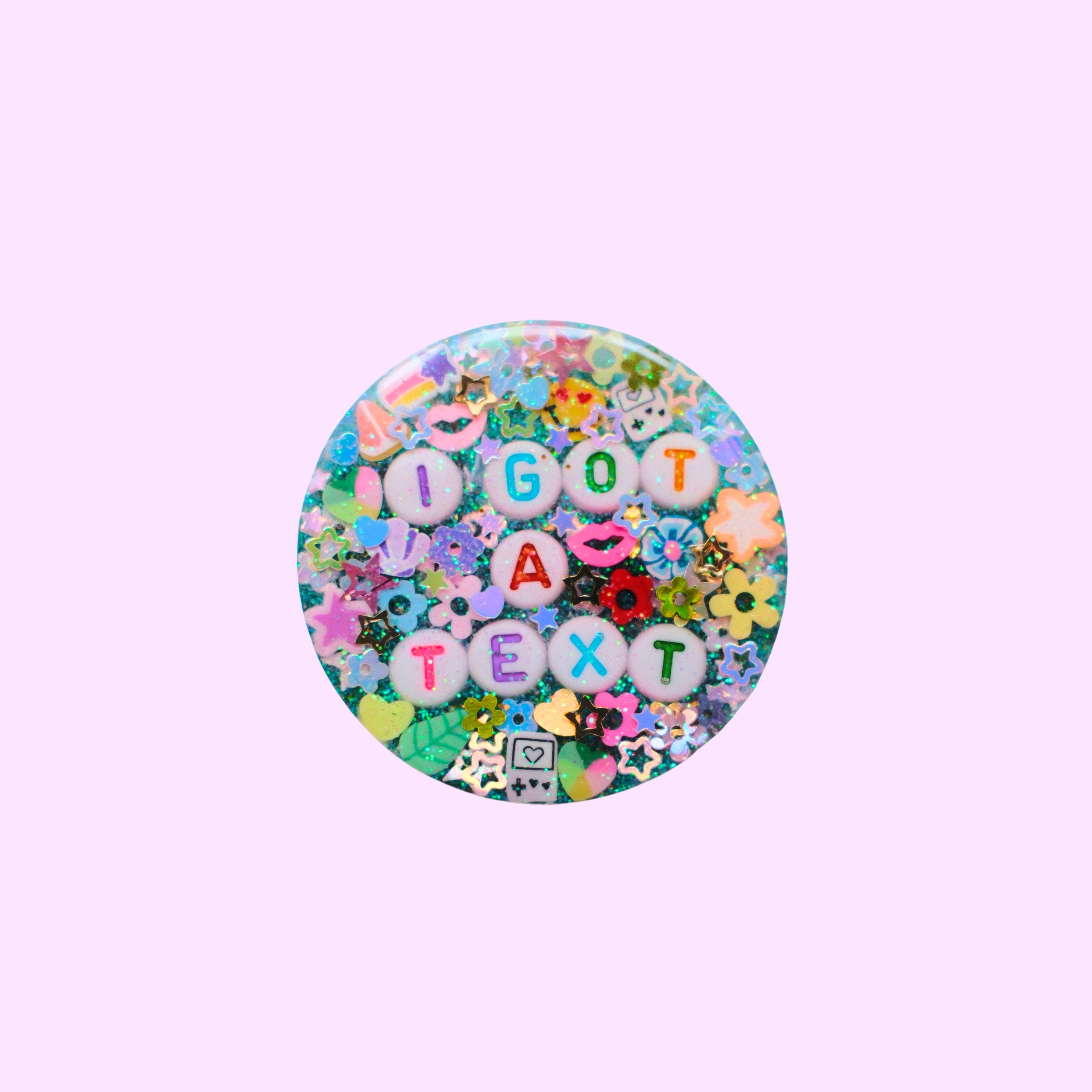 I Got a Text Phone Grip - Love Island Accessory - Glitter Phone Stand