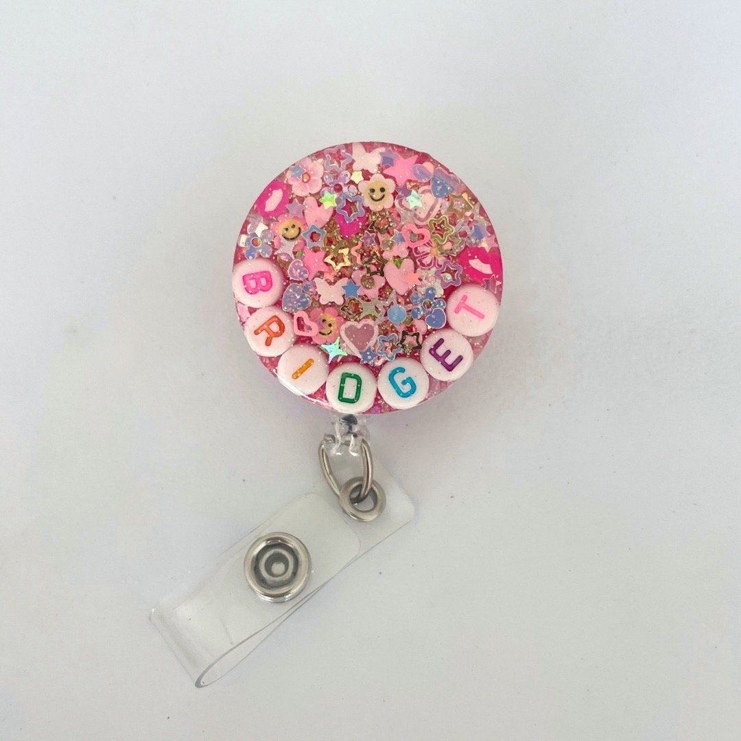 Pink Sparkle Badge Reel