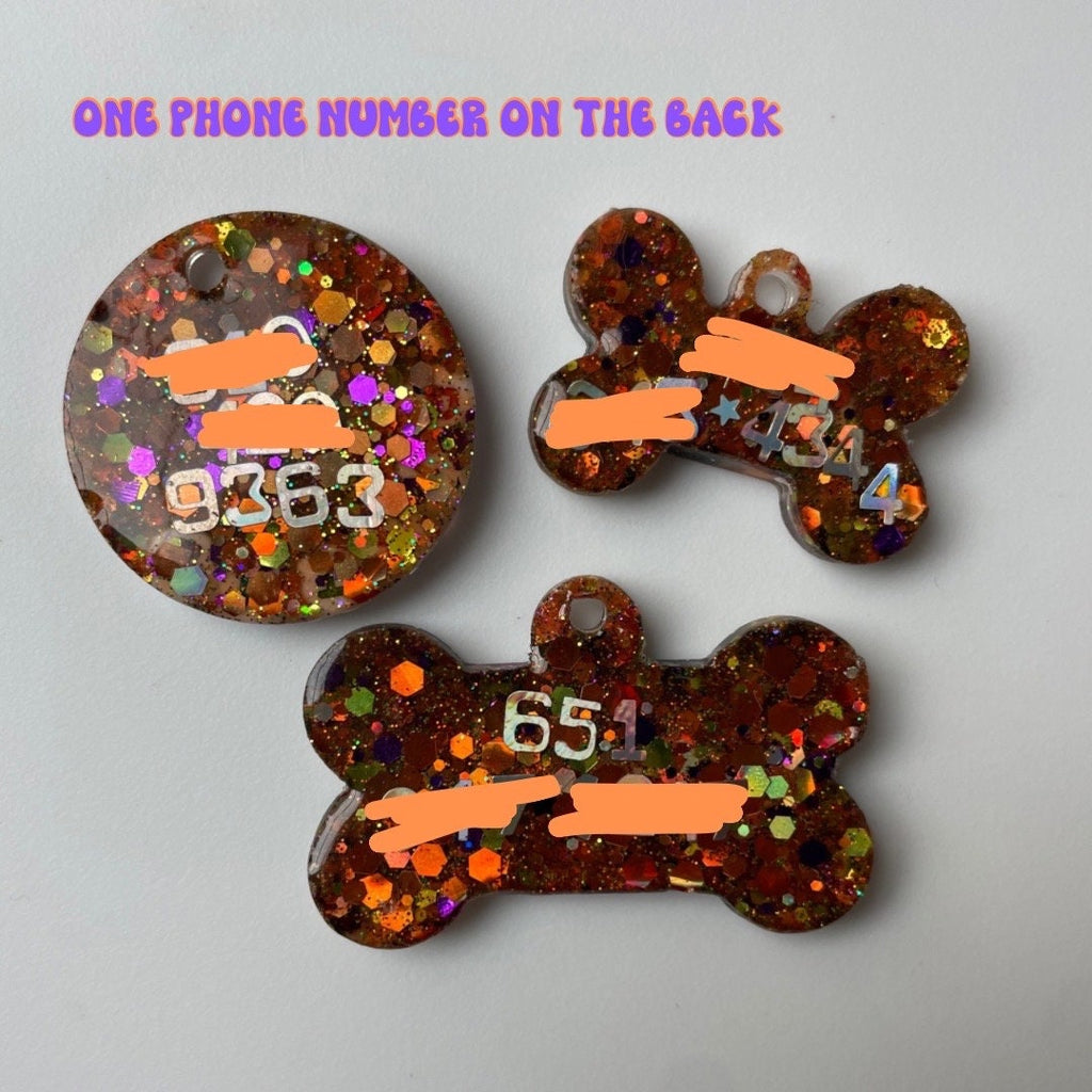 Dark Spooky Sparkle Pet ID Tag