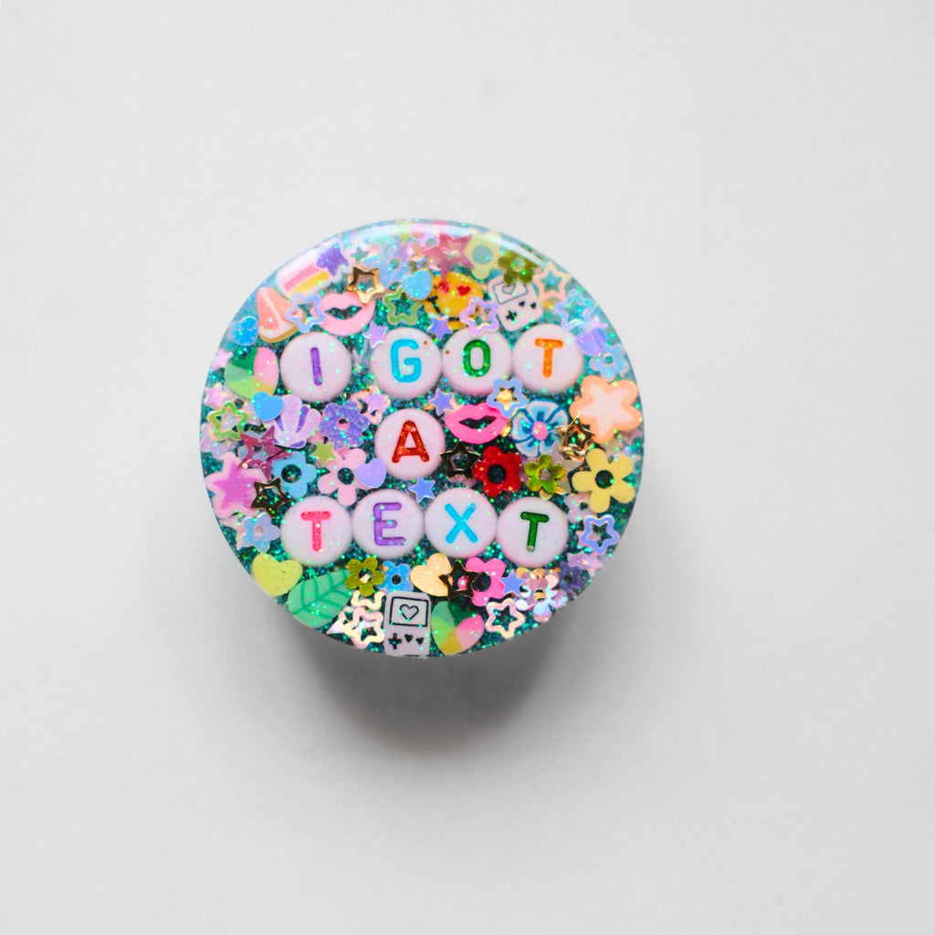 I Got a Text Phone Grip - Love Island Accessory - Glitter Phone Stand