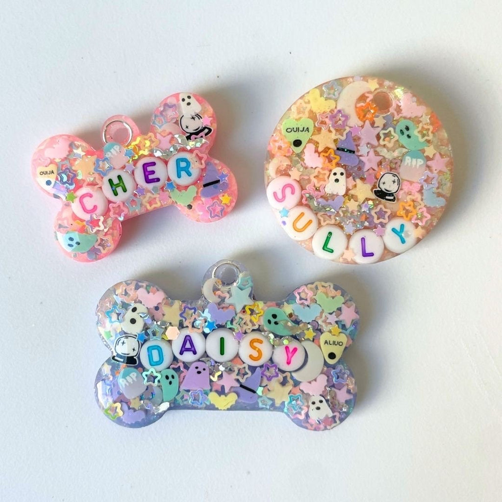 Soft Spooky Sparkle Pet ID Tag