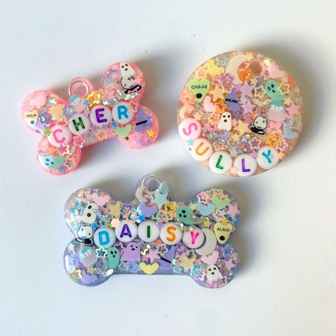 Soft Spooky Sparkle Pet ID Tag