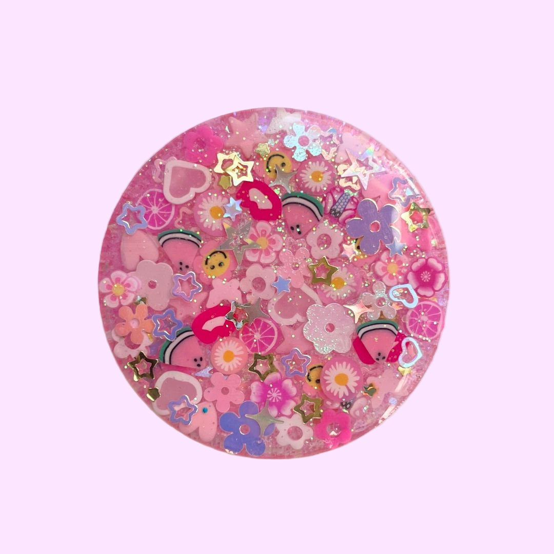 Pink Sparkle Phone Grip