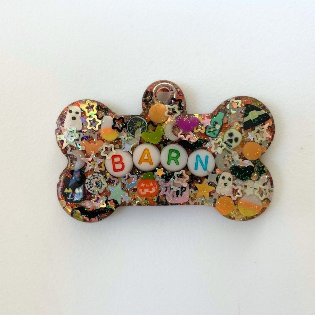 Dark Spooky Sparkle Pet ID Tag