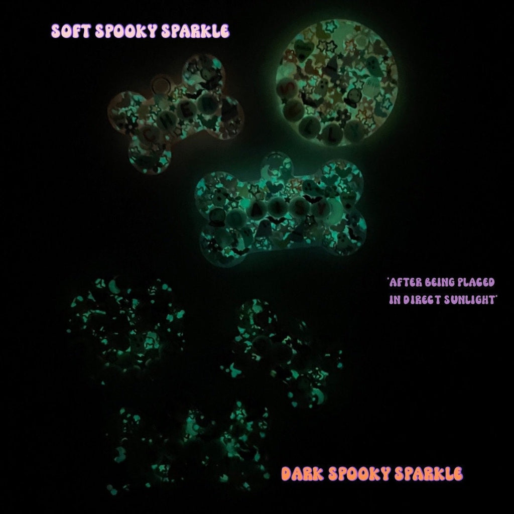 Soft Spooky Sparkle Pet ID Tag