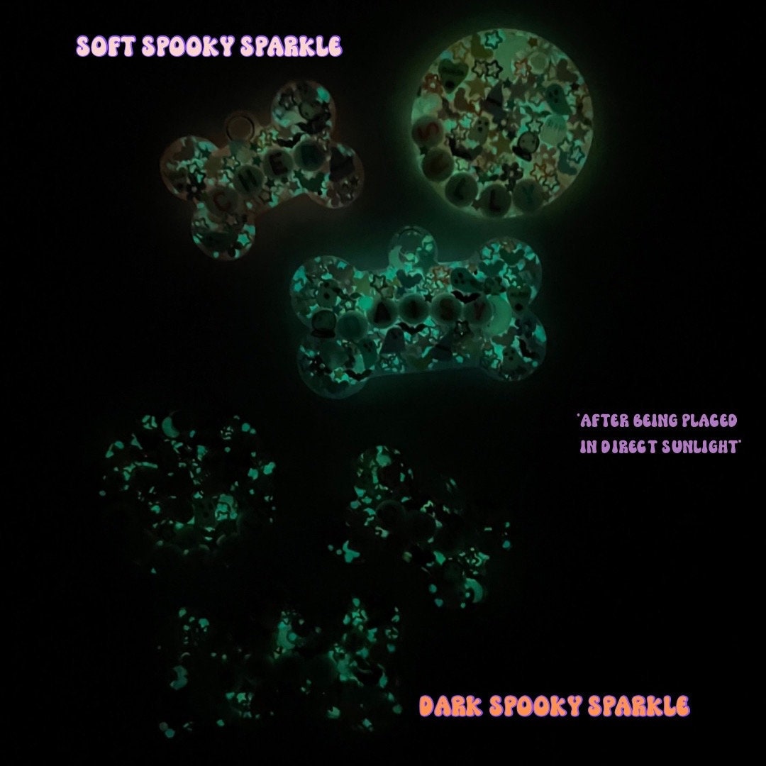 Soft Spooky Sparkle Pet ID Tag