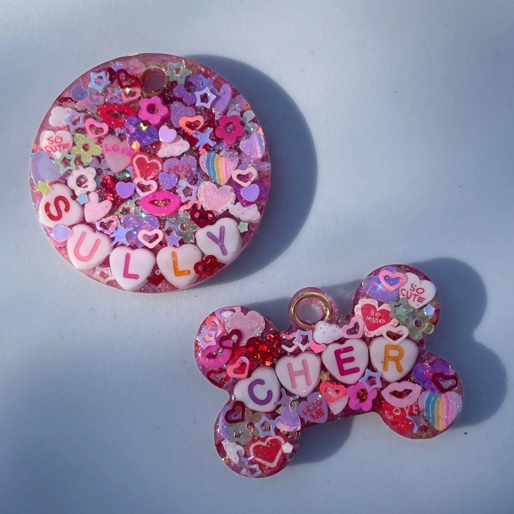 Valentine’s Day Sparkle Pet ID Tag