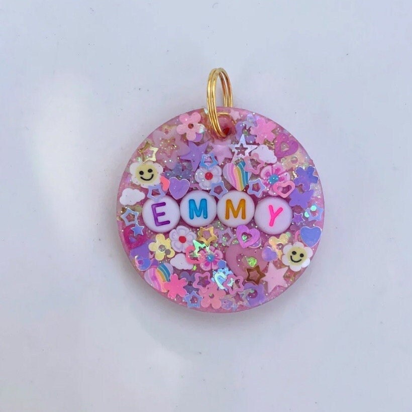Soft Pink Sparkle Pet ID Tag