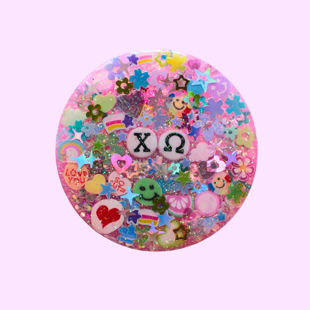 Sorority Glitter Phone Grip: Greek Letter Phone Grip