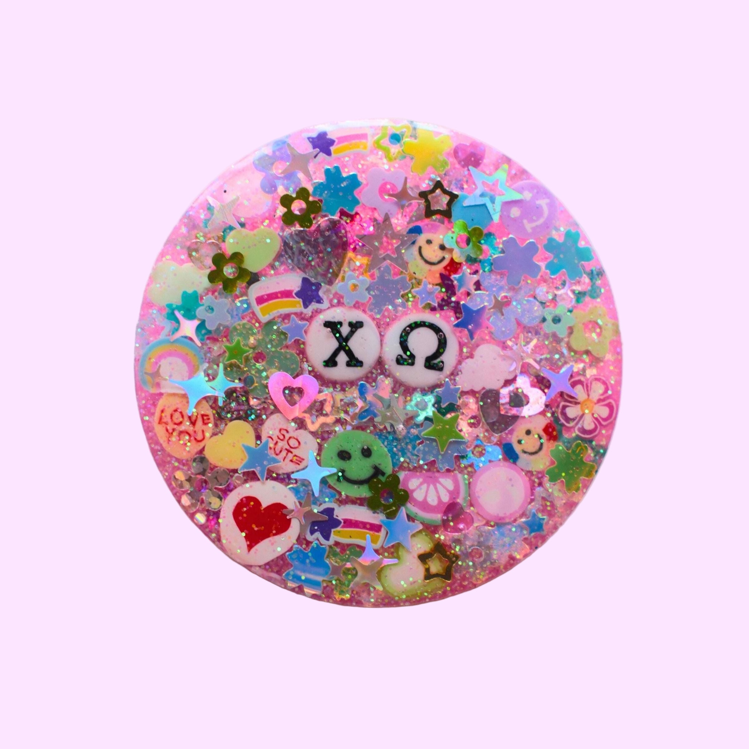 Sorority Glitter Phone Grip: Greek Letter Phone Grip