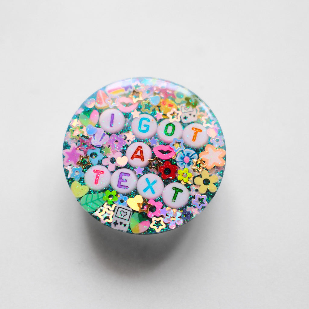 I Got a Text Phone Grip - Love Island Accessory - Glitter Phone Stand