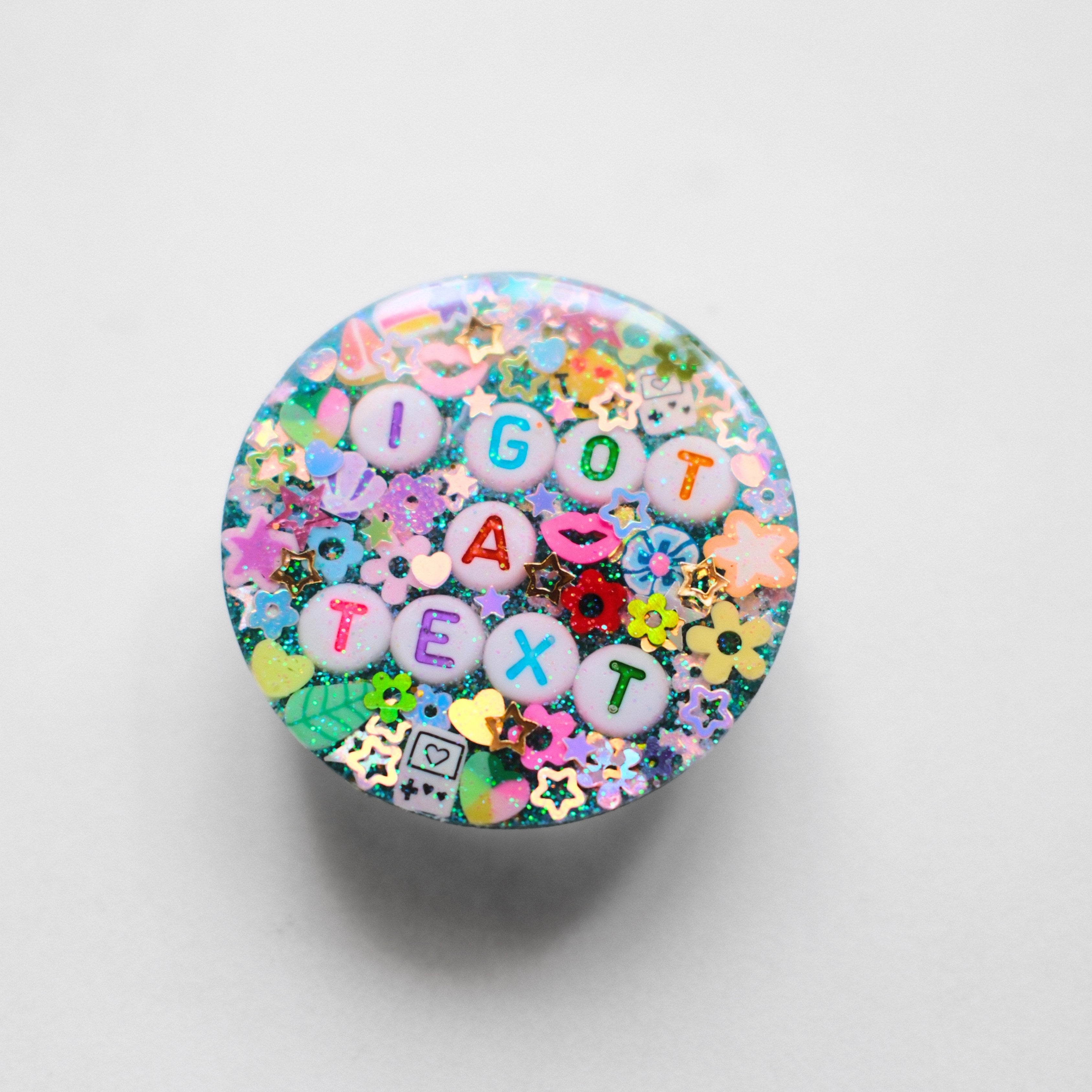I Got a Text Phone Grip - Love Island Accessory - Glitter Phone Stand