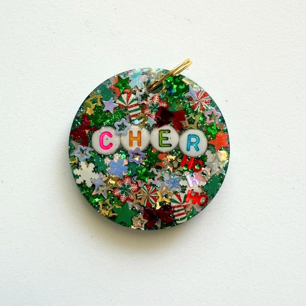 Holly Jolly Sparkle Pet ID Tag - Holiday Pet Tag