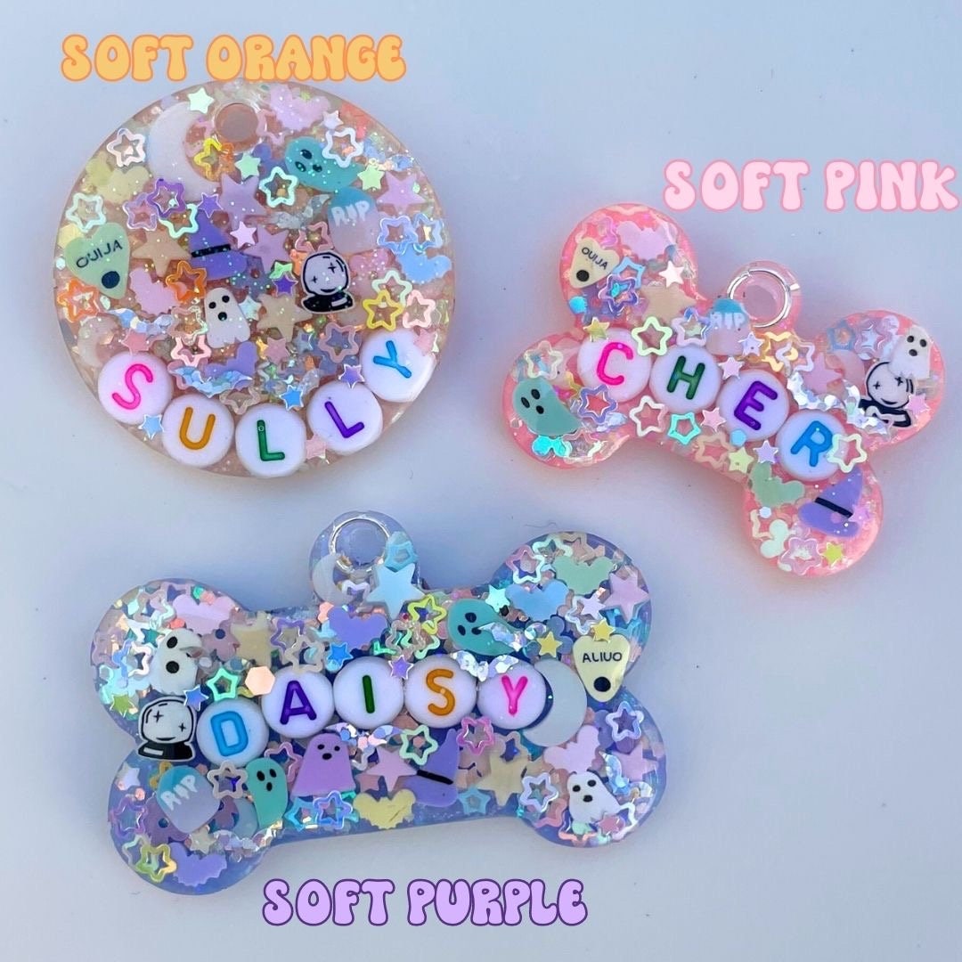 Soft Spooky Sparkle Pet ID Tag