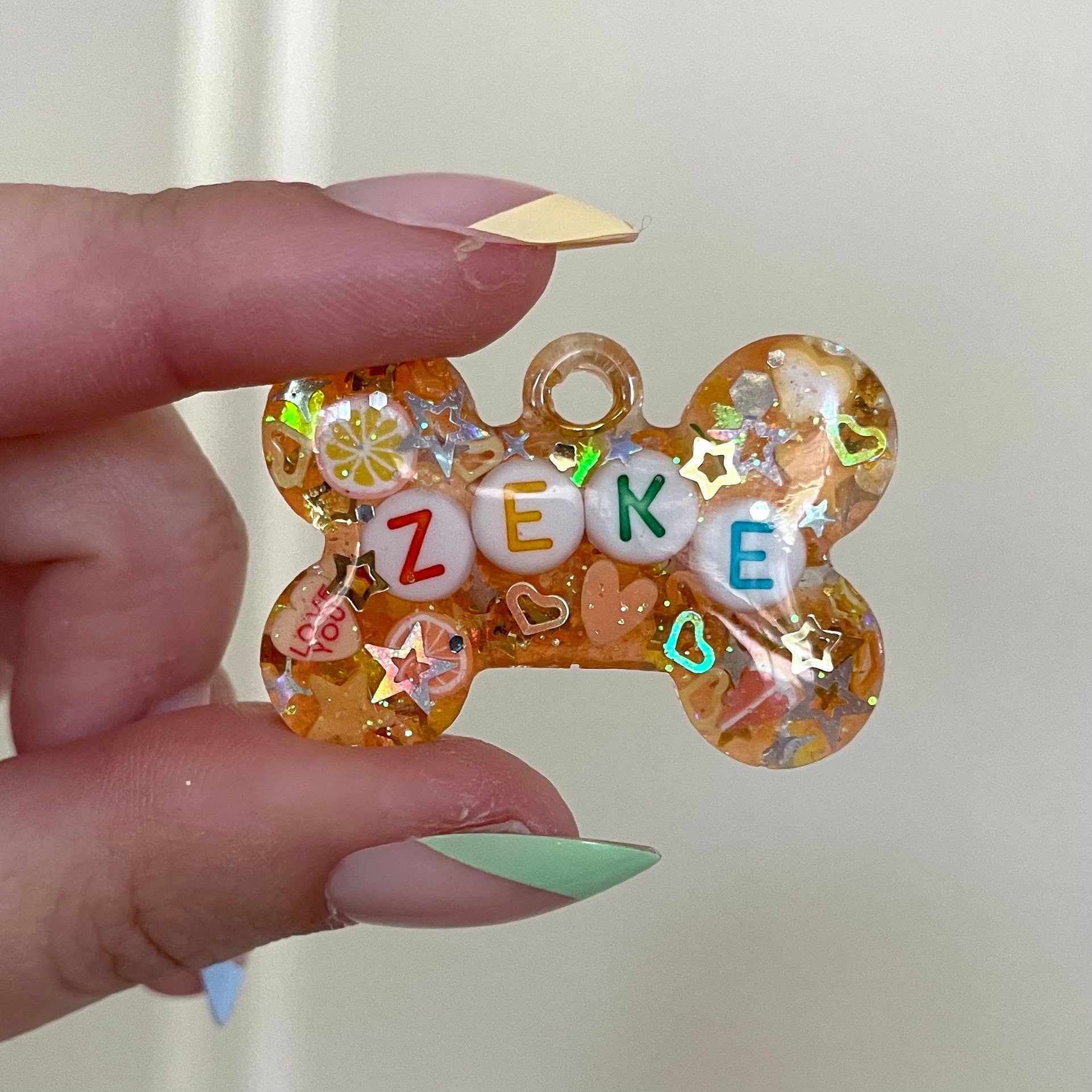 Orange Sparkle Pet ID Tag