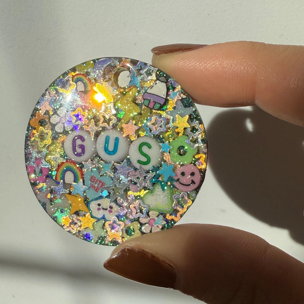 Funky Sparkle Pet ID Tag