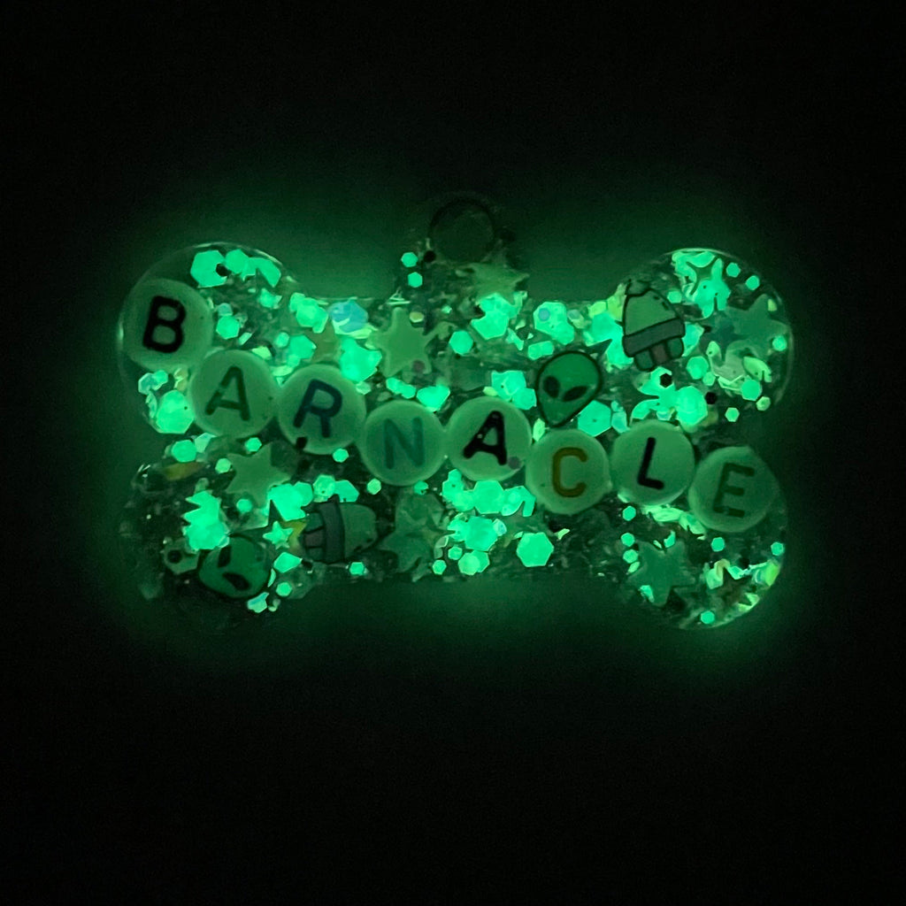 Space Sparkle Glow-in-the-Dark Pet ID Tag