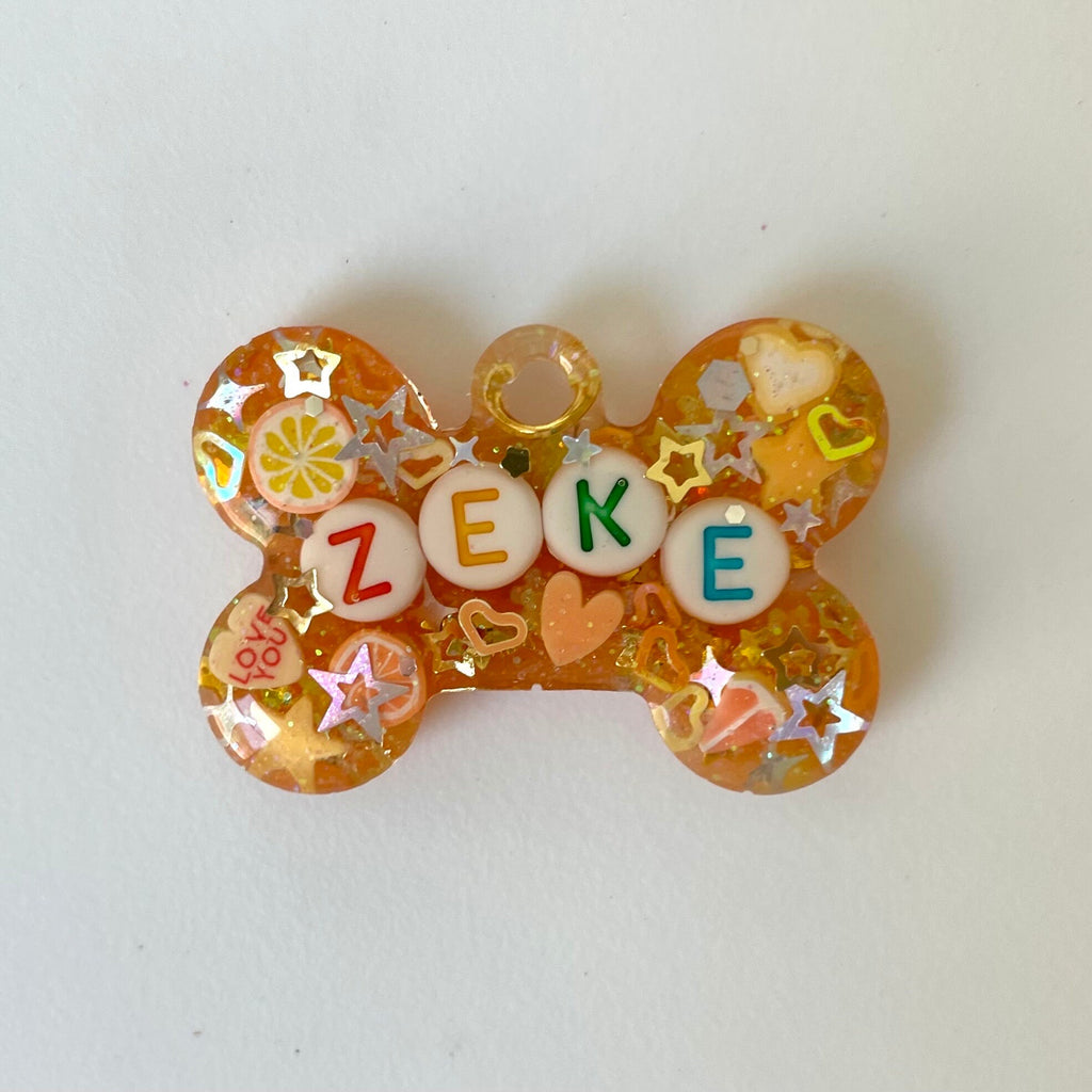 Orange Sparkle Pet ID Tag