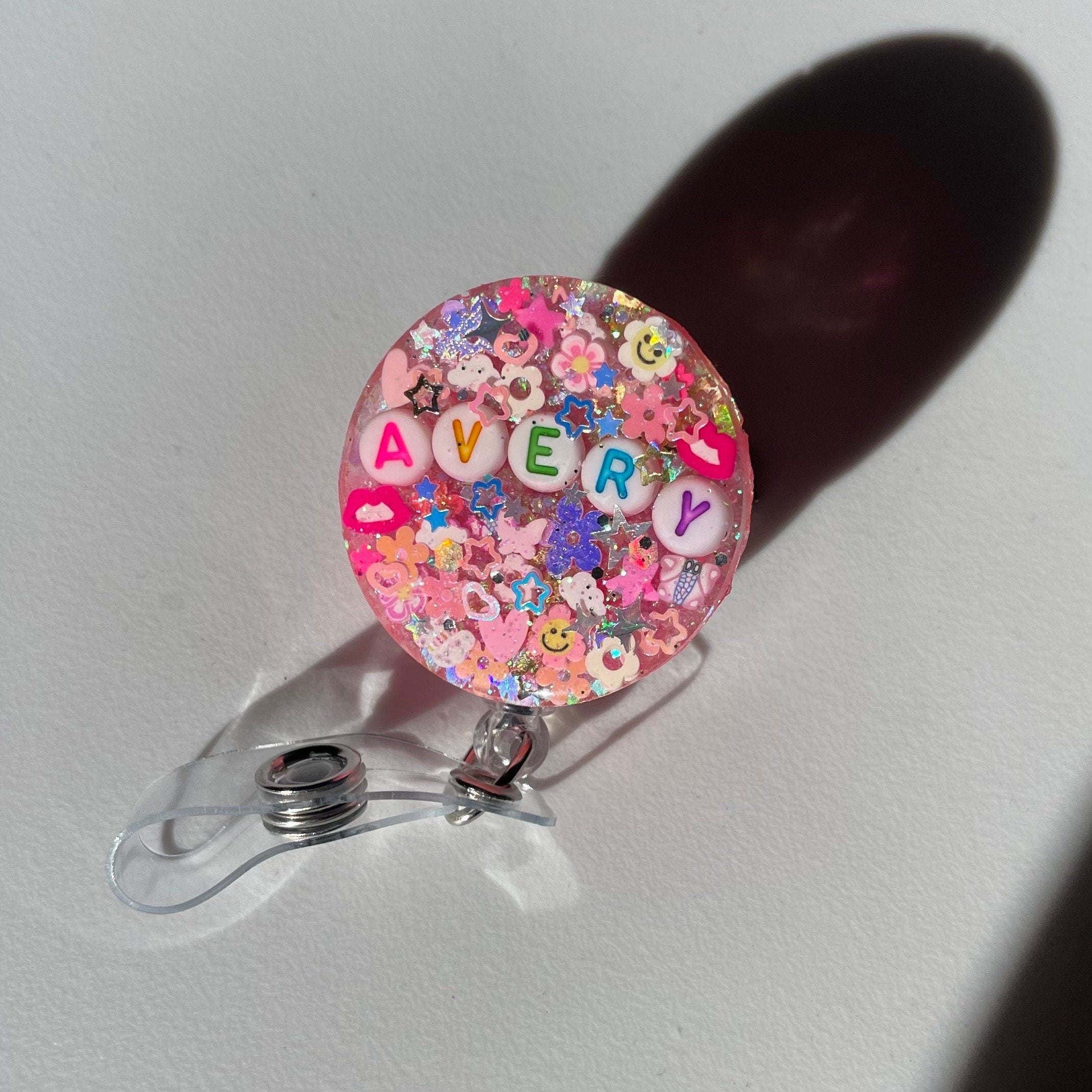 Pink Sparkle Badge Reel