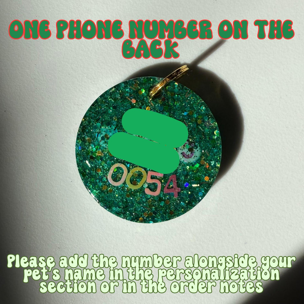 Holly Jolly Sparkle Pet ID Tag - Holiday Pet Tag