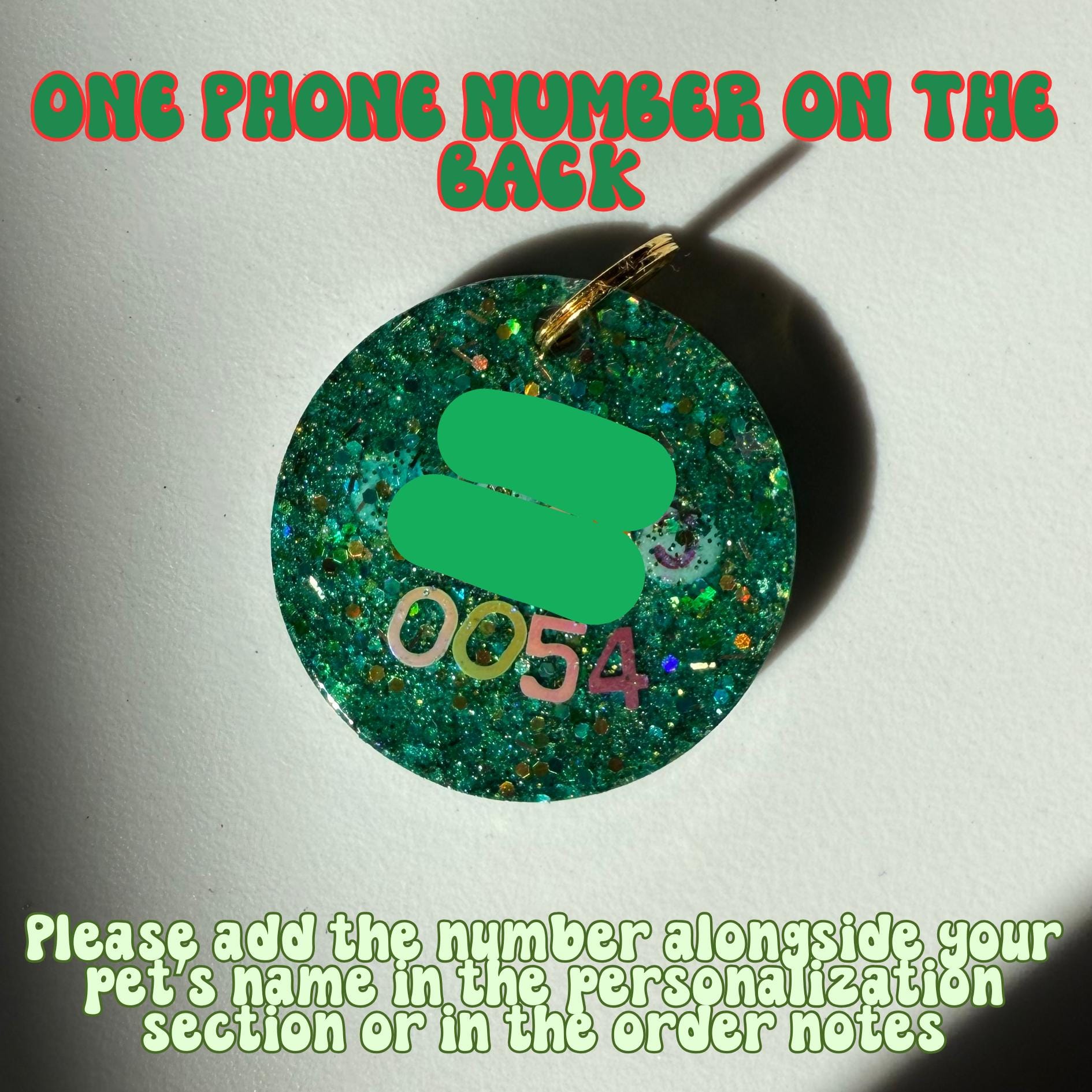 Holly Jolly Sparkle Pet ID Tag - Holiday Pet Tag