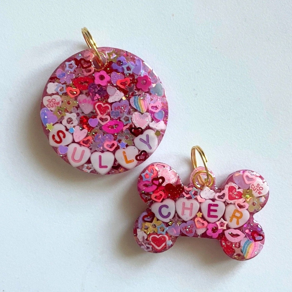 Valentine’s Day Sparkle Pet ID Tag
