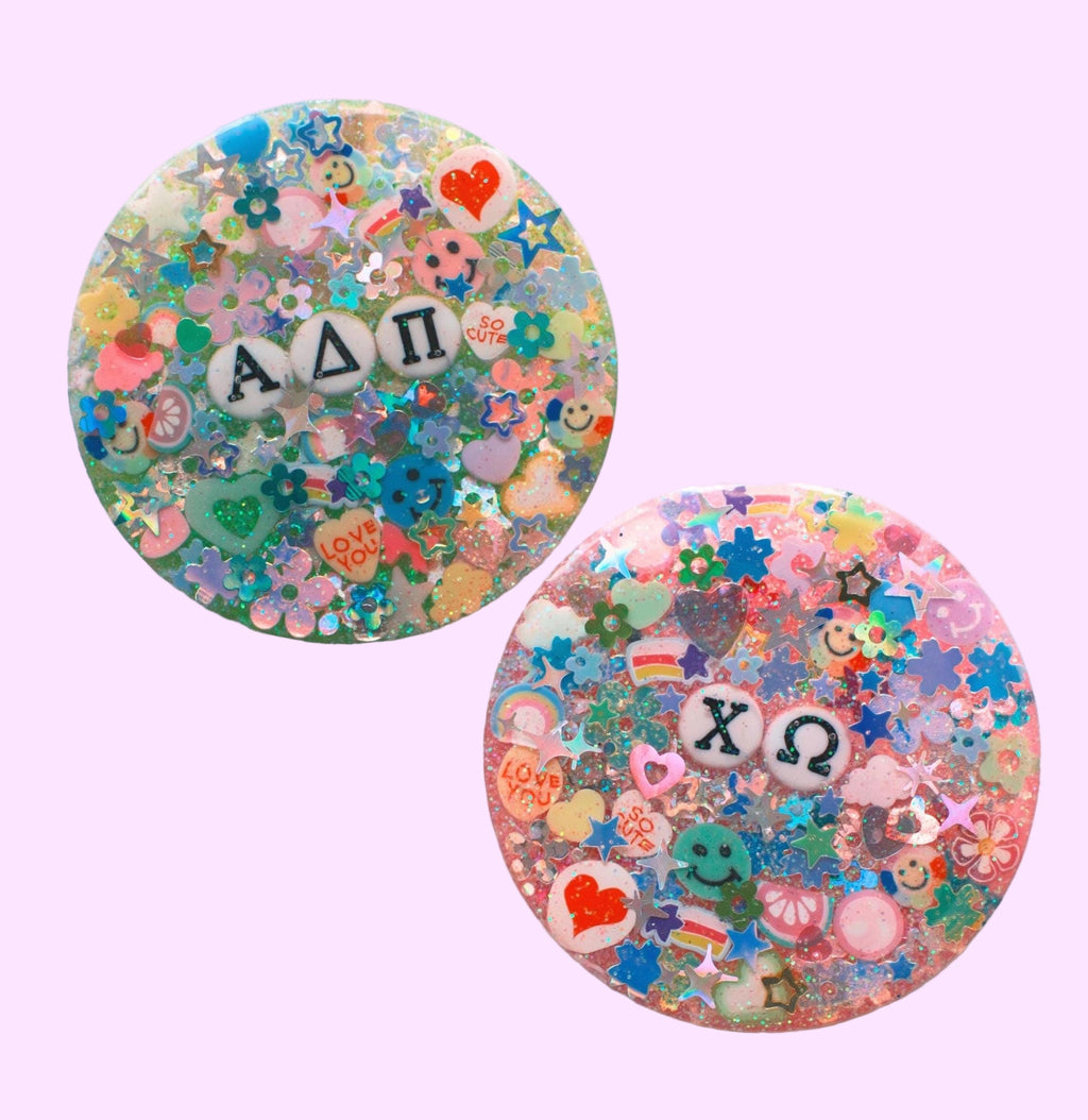Sorority Glitter Phone Grip: Greek Letter Phone Grip