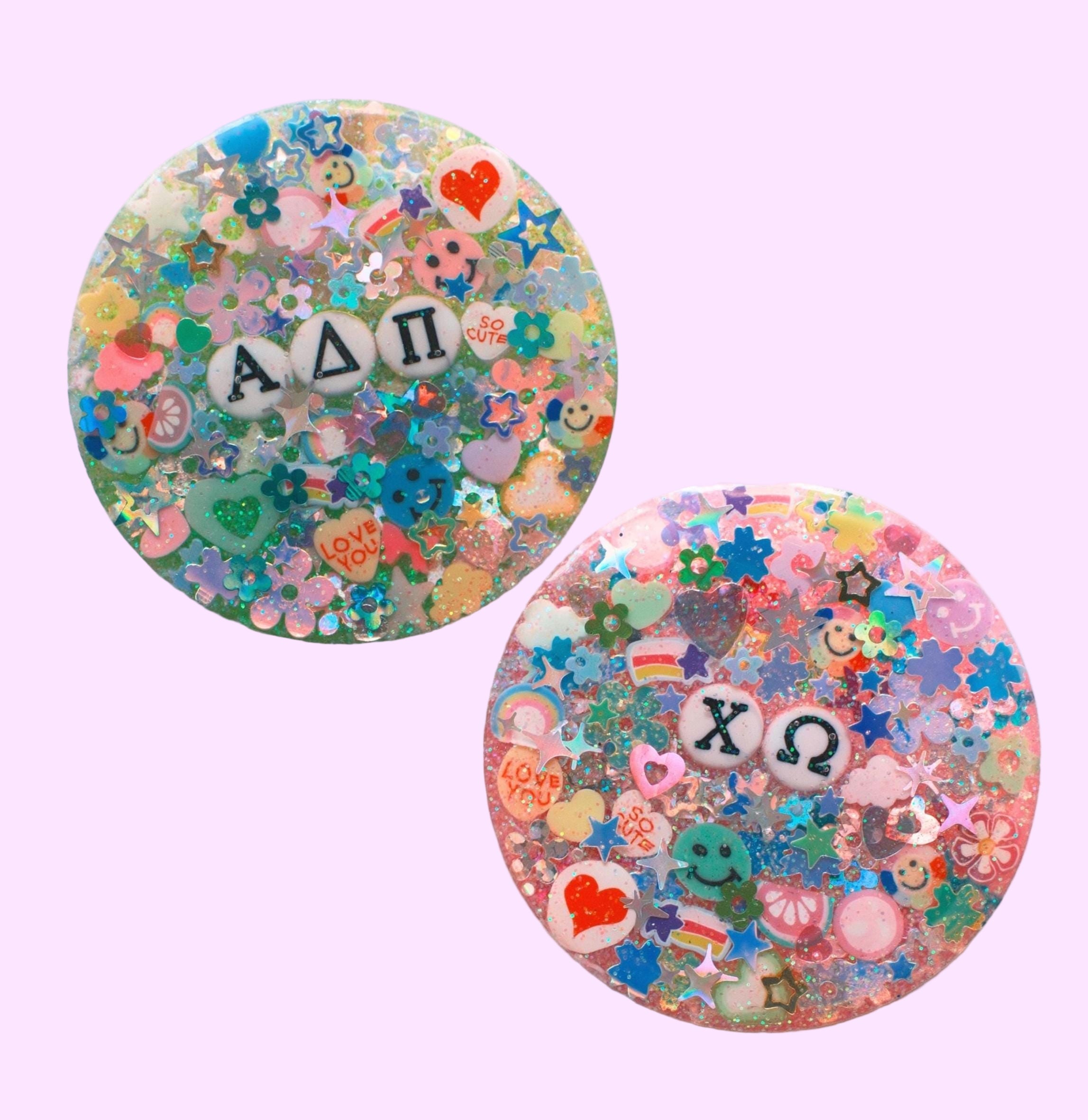 Sorority Glitter Phone Grip: Greek Letter Phone Grip