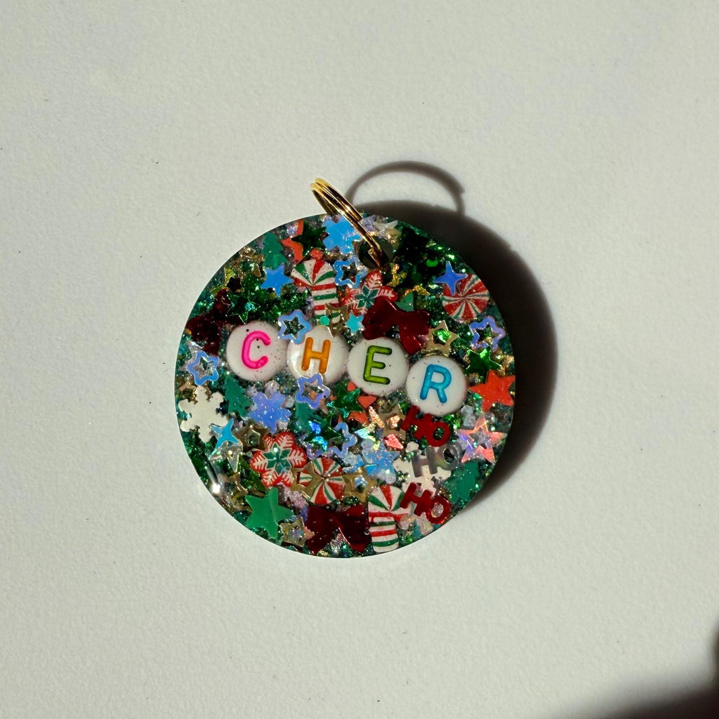 Holly Jolly Sparkle Pet ID Tag - Holiday Pet Tag