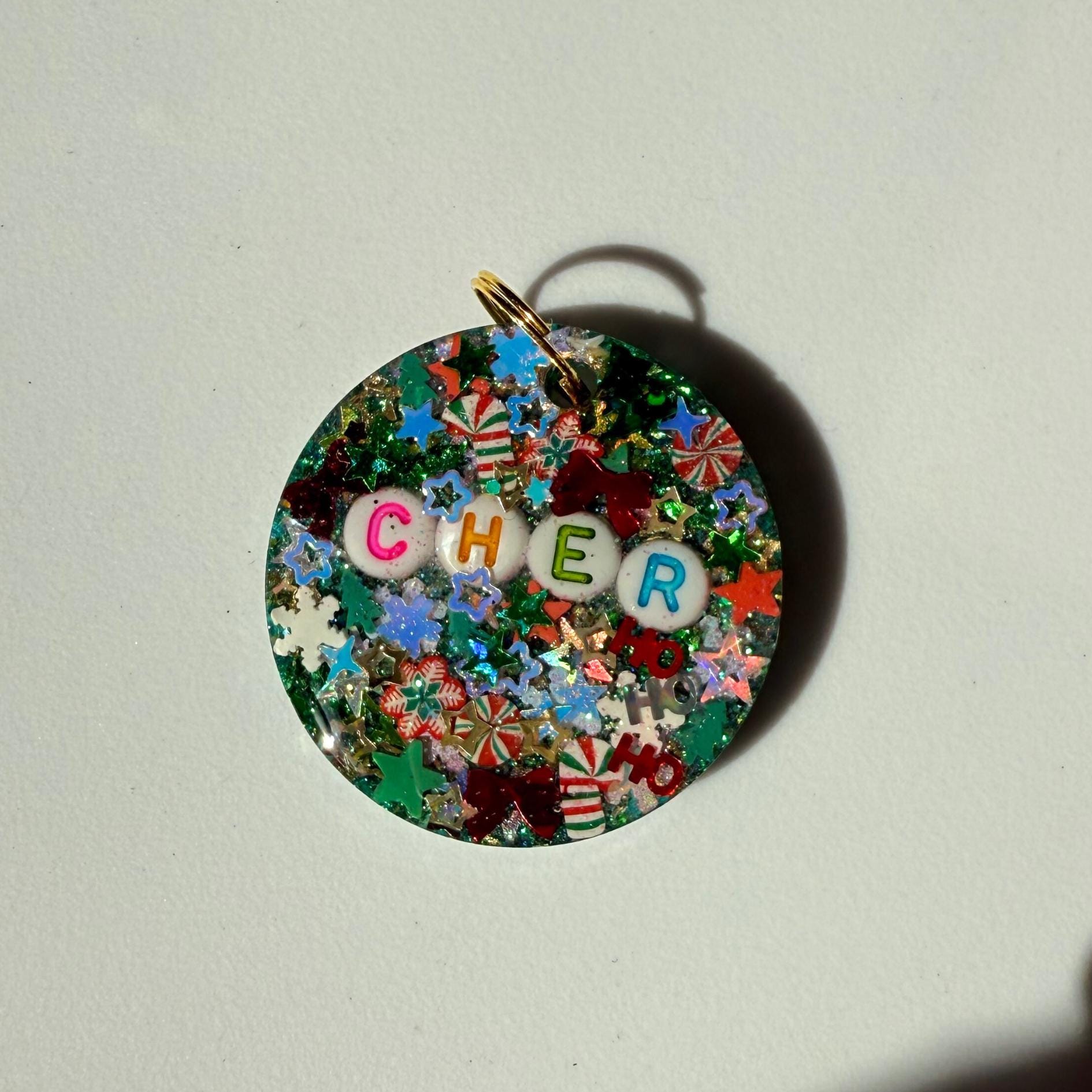 Holly Jolly Sparkle Pet ID Tag - Holiday Pet Tag