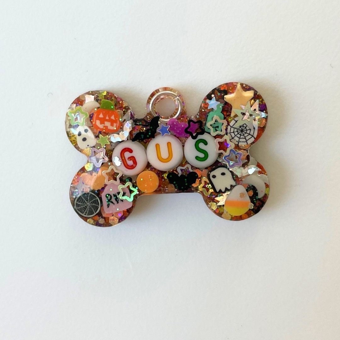 Dark Spooky Sparkle Pet ID Tag