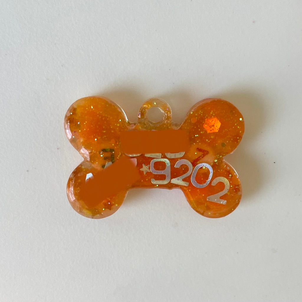 Orange Sparkle Pet ID Tag