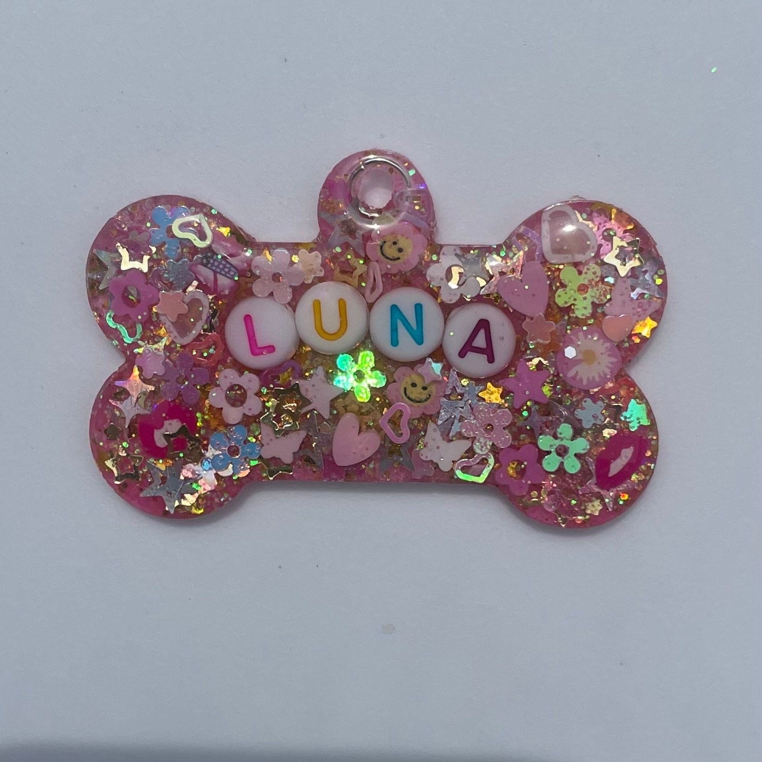 Pink Sparkle Pet ID Tag