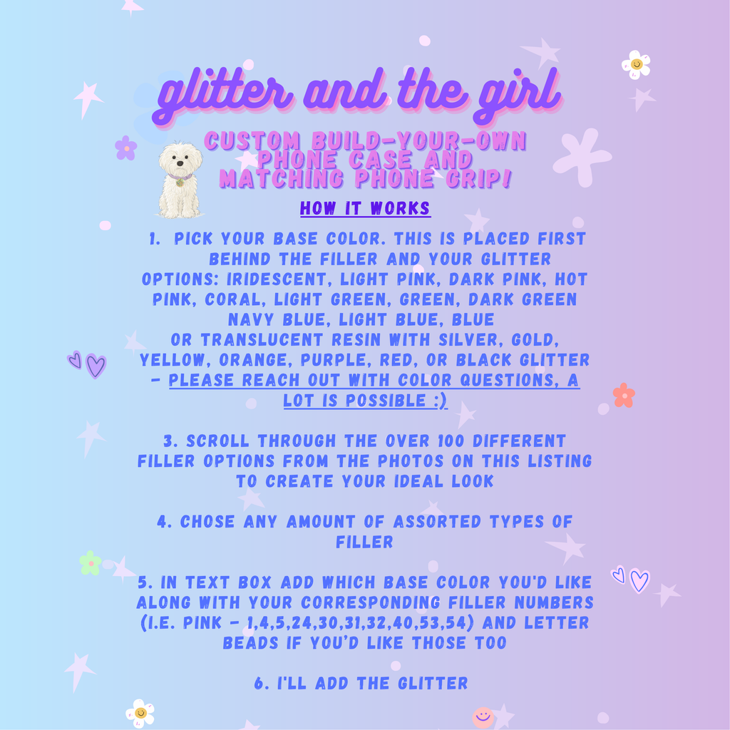 CUSTOM Sparkle Resin iPhone Case + Matching Phone Grip