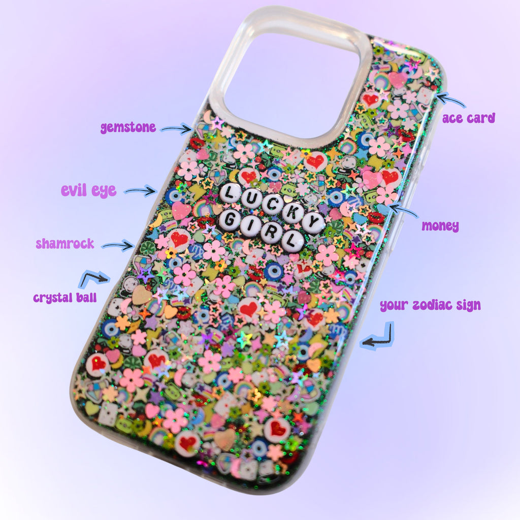 Lucky Girl Sparkle Phone Case