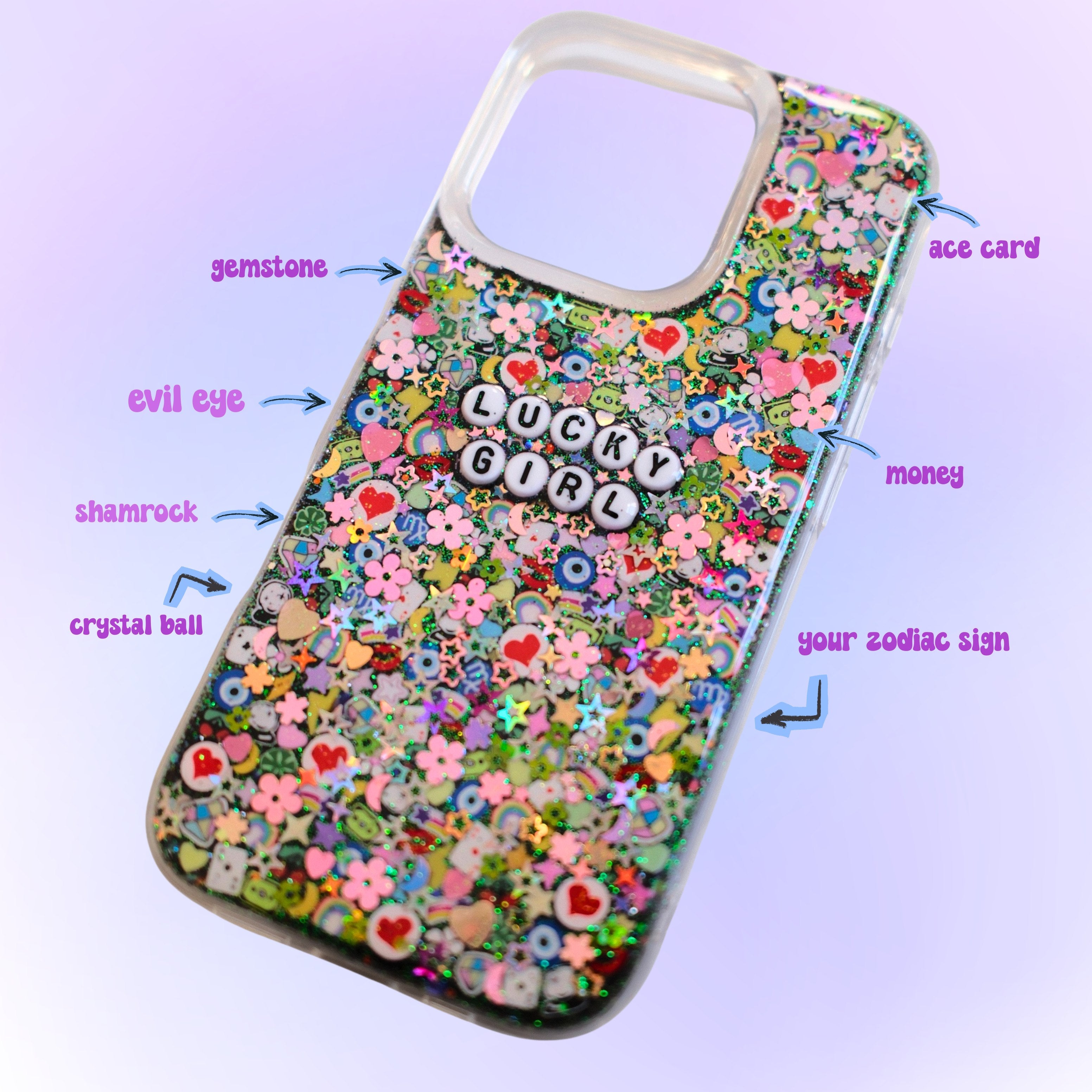Lucky Girl Sparkle Phone Case