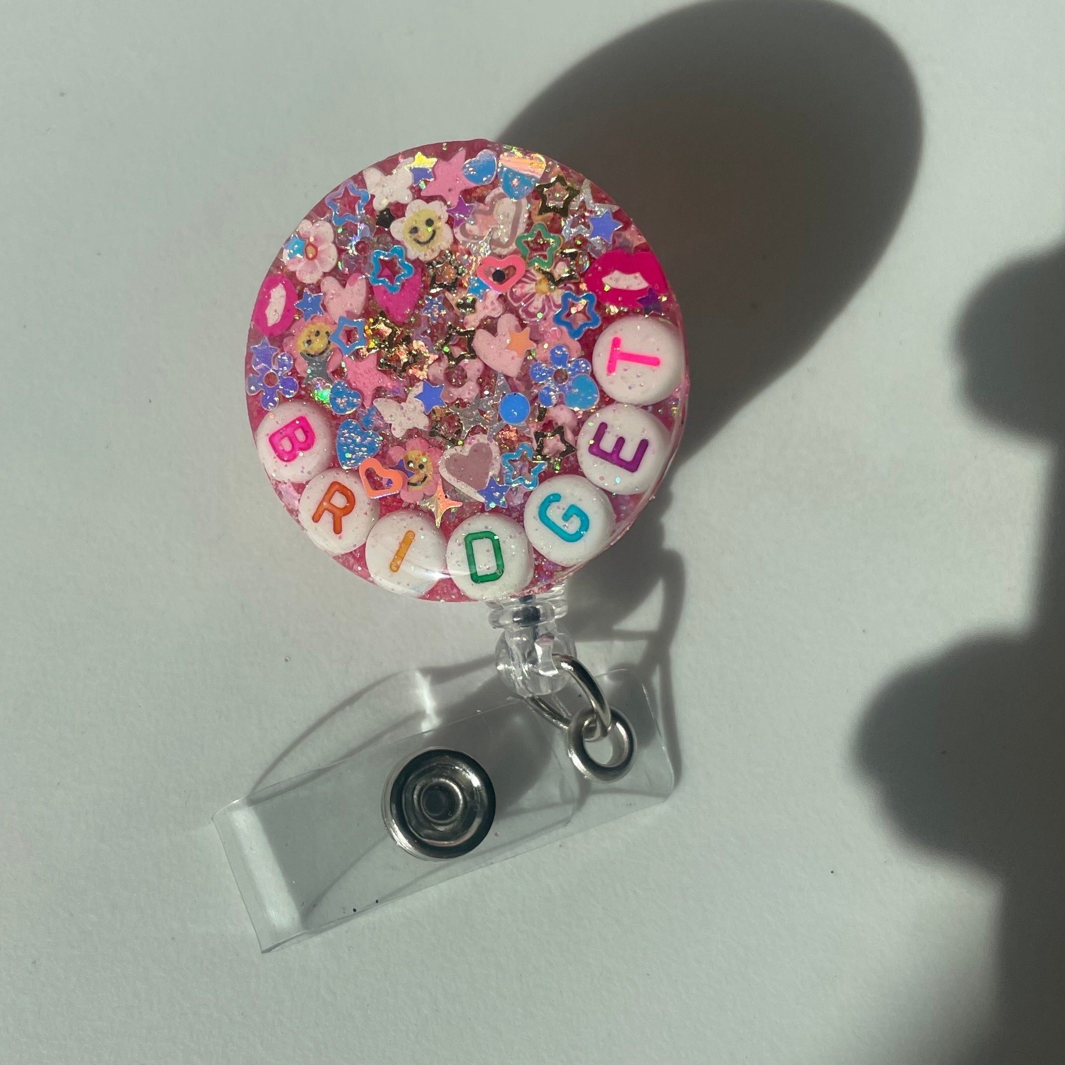 Pink Sparkle Badge Reel