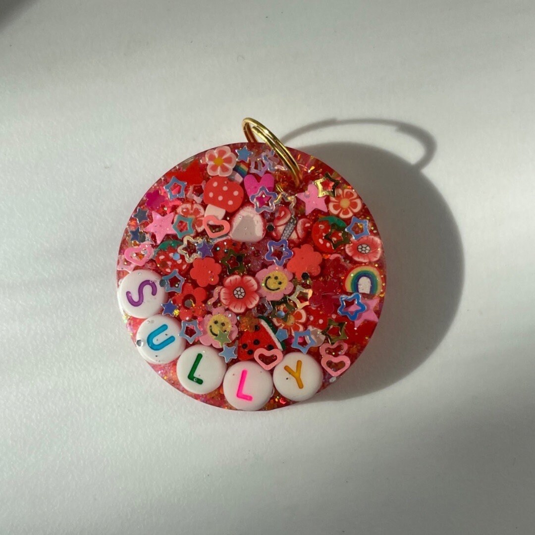 Red Sparkle Pet ID Tag- Glitter Pet Tag